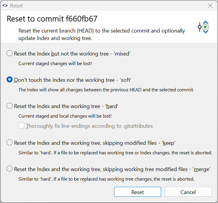 Undo multiple commits with SmartGit