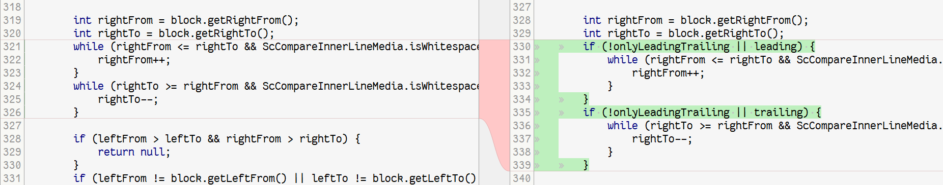 SmartGit 18.1 enhanced compare algorithm with improved in-line change detection and performance