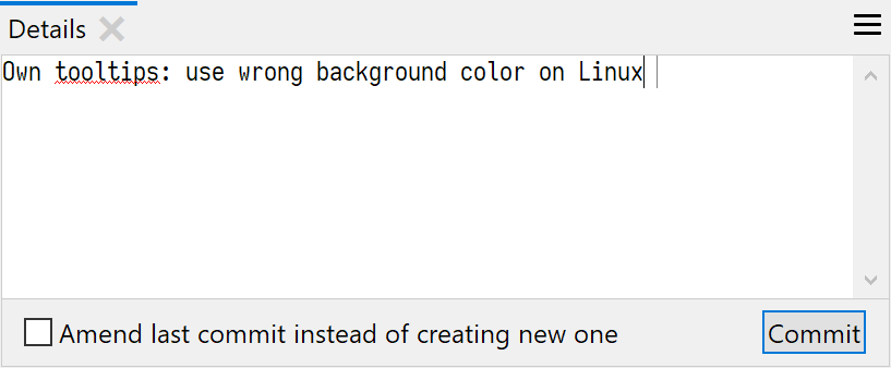 SmartGit 19.1 unified Details/Commit Message view for space-efficient commit workflow