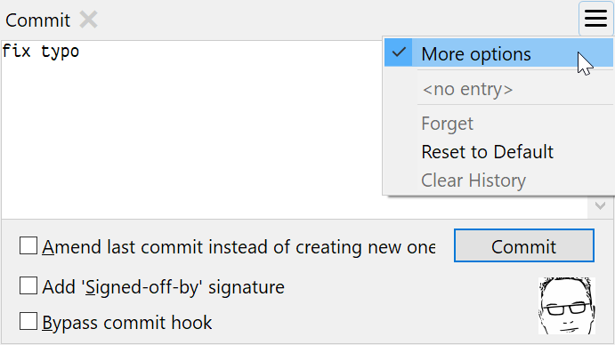 SmartGit 20.2 enhanced commit view with Gravatar support and complete commit dialog functionality