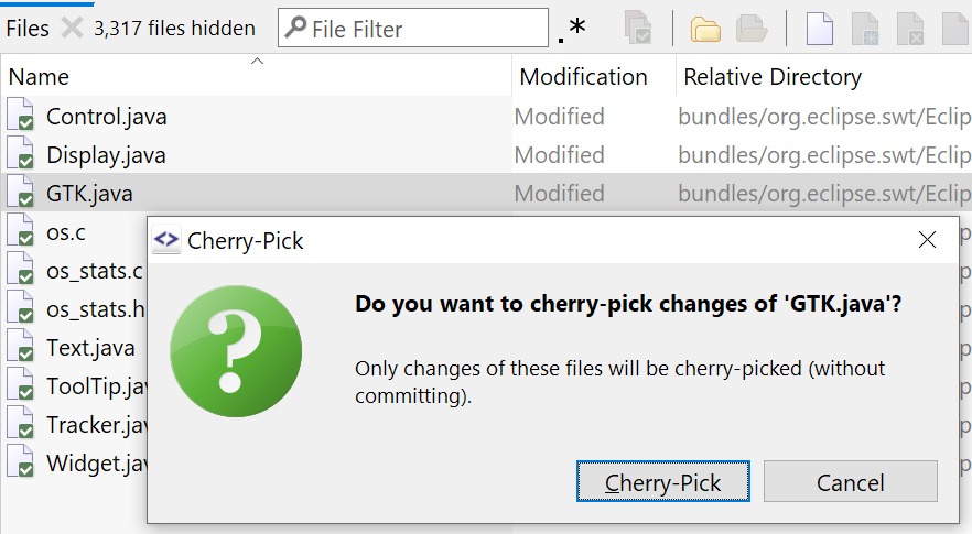 Cherry-Pick Certain Files.