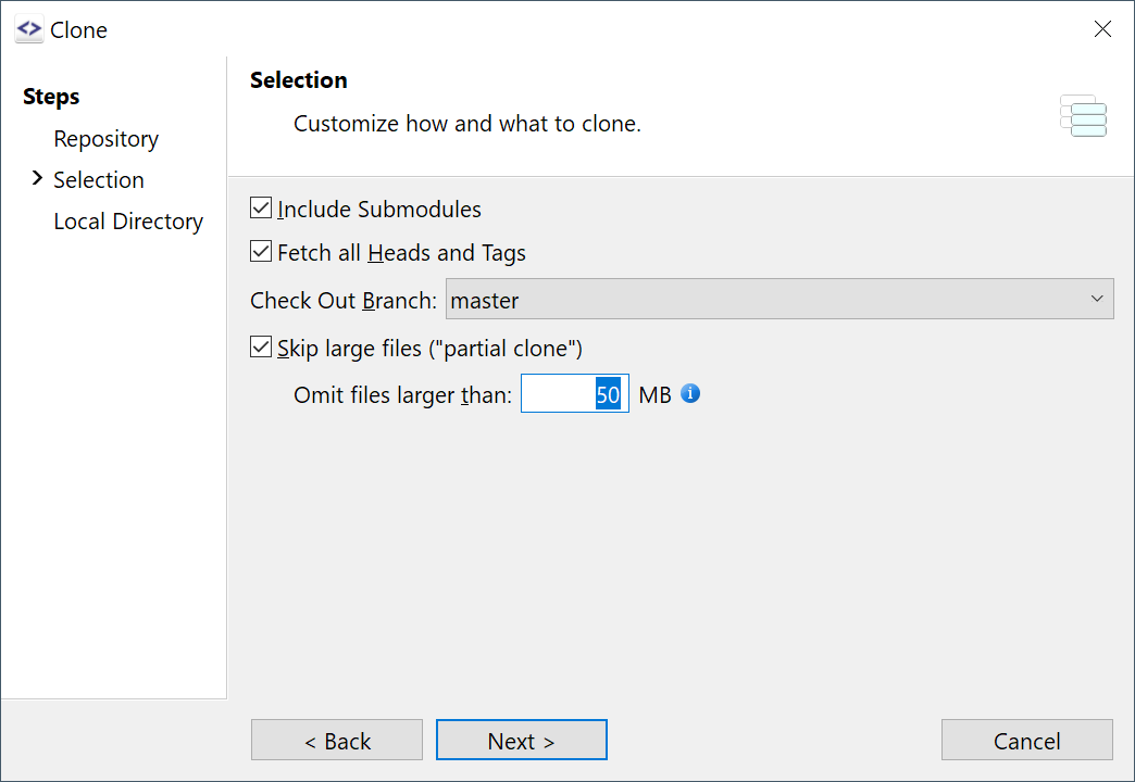 Partial Clone Support.