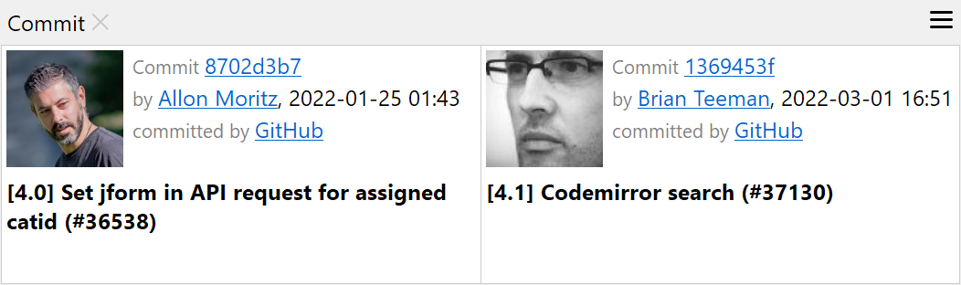 SmartGit 22.1 log multi-selection with dual commit comparison details display
