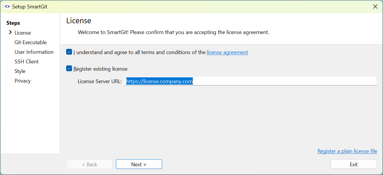 SmartGit 23.1 enterprise on-premise license server for centralized license management