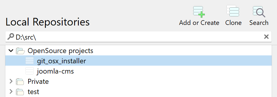 SmartGit 23.1 repository initialization with path-based filtering and location selection