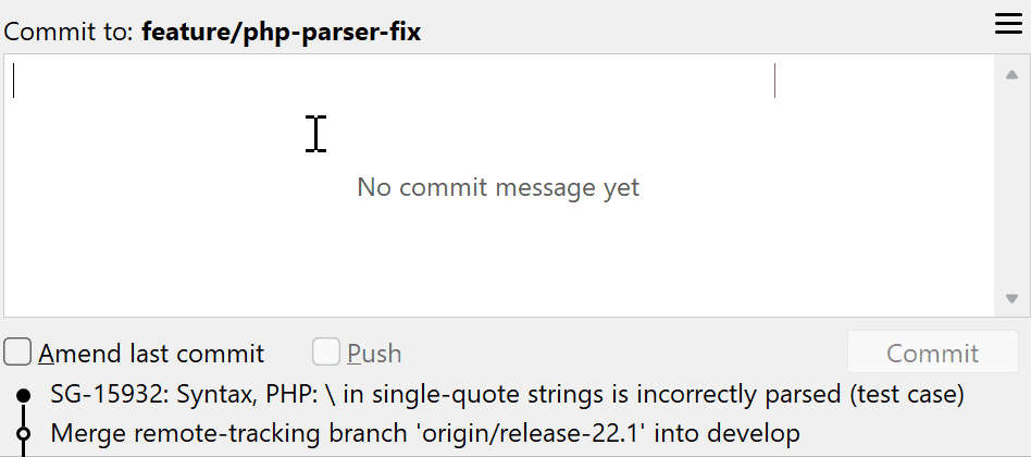 SmartGit 23.1 intelligent amend checkbox behavior preserving manual selections
