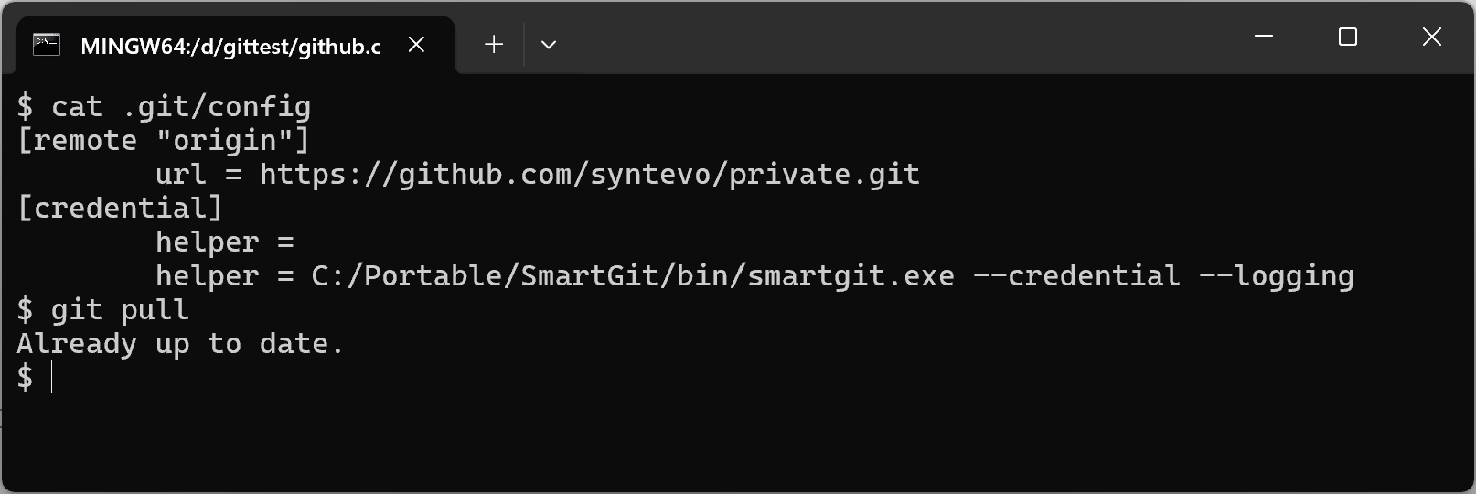 SmartGit 24.1 credential helper setup for unified Git command-line authentication